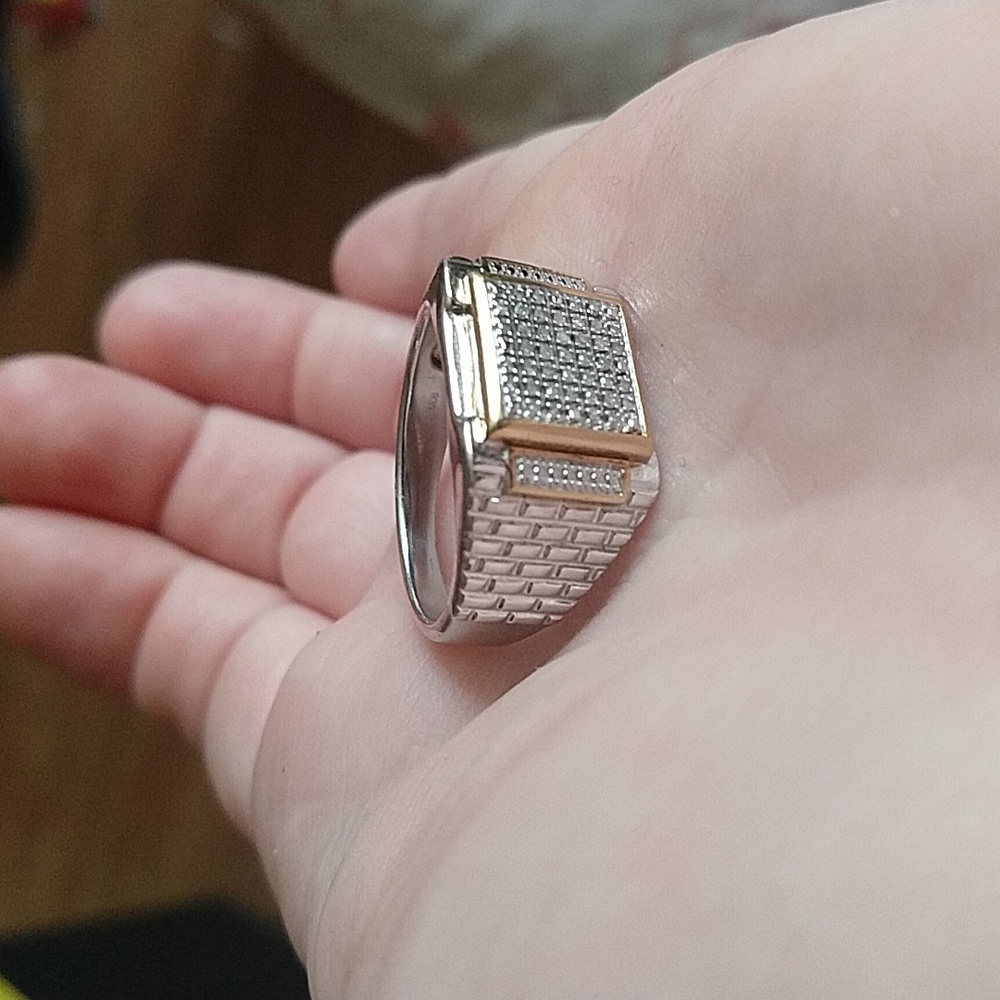 Designer JWBR 925 sterling silver genuine diamond men's unisex ring